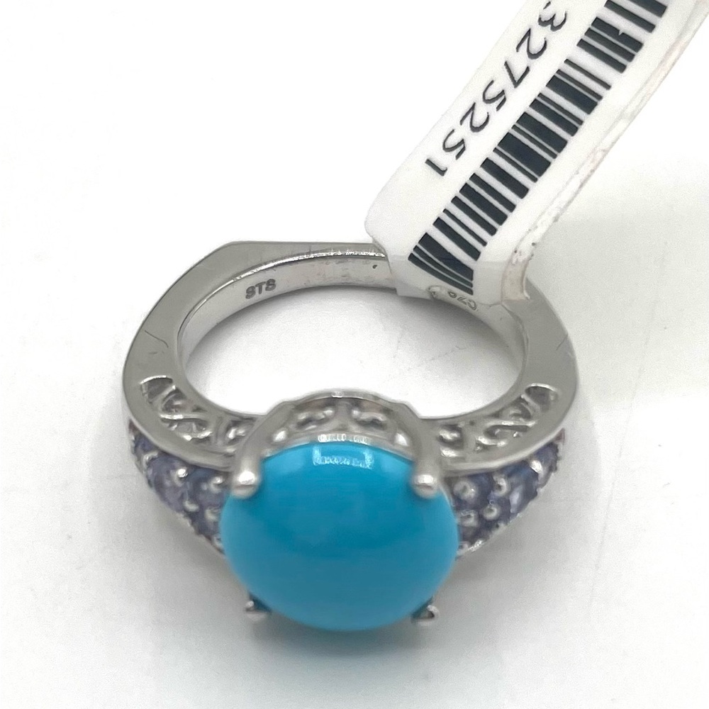 Elegant Sterling Silver and Turquoise Blue Ring